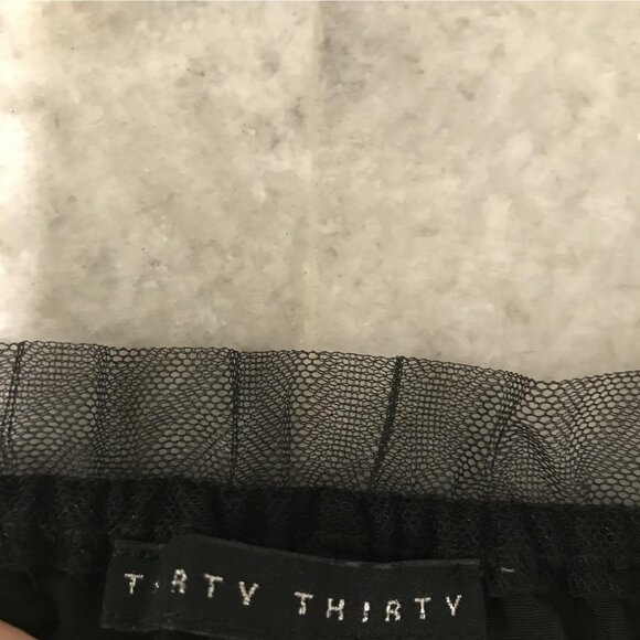 THRTY THIRTY Dress Womens Medium Black Mesh Butterfly Applique Puff Sleeve Mini - Picture 5 of 11